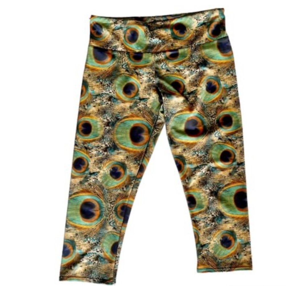 Onzie Vintage Peacock Lowrise Capris Small